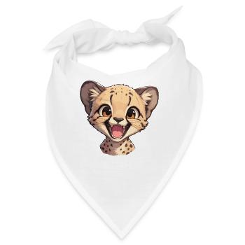Cheetah Geparde Gepard - Bandana - Weiß - Vorne