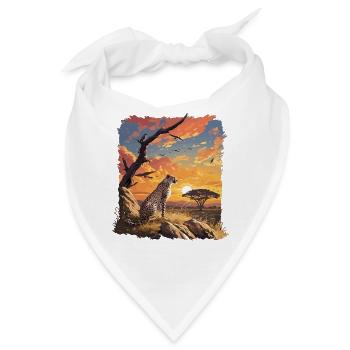 Cheetah Geparde Gepard - Bandana - Weiß - Vorne