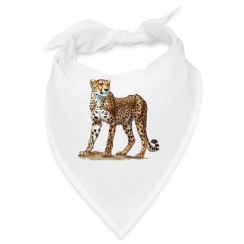 Cheetah Geparde Gepard - Bandana - Weiß - Vorne