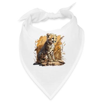 Cheetah Geparde Gepard - Bandana - Weiß - Vorne