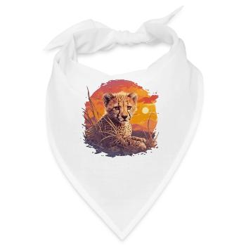 Cheetah Geparde Gepard - Bandana - Weiß - Vorne