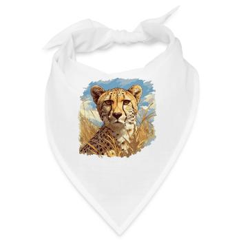 Cheetah Geparde Gepard - Bandana - Weiß - Vorne