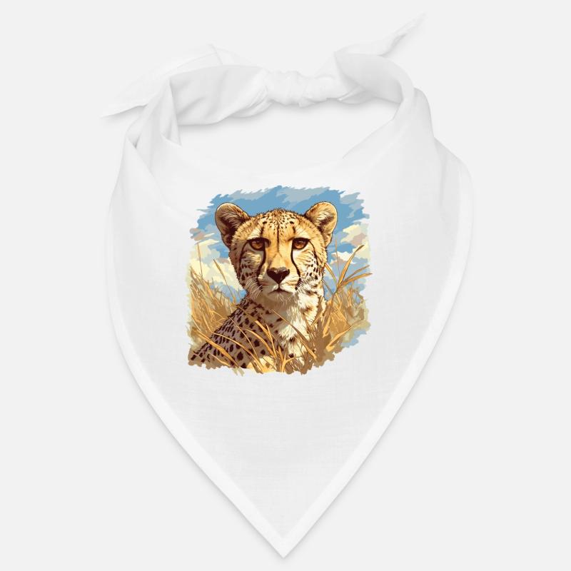 Cheetah Geparde Gepard - Bandana - Weiß