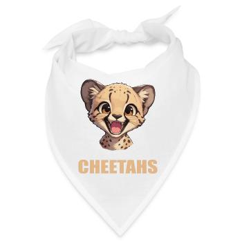 Cheetah Geparde Gepard - Bandana - Weiß - Vorne