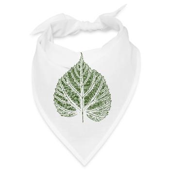 Blatt Linde / Lindenblatt - Bandana - Weiß - Vorne