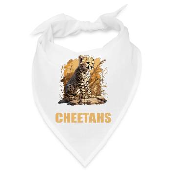 Cheetah Geparde Gepard - Bandana - Weiß - Vorne
