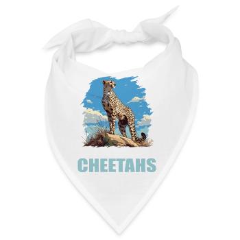 Cheetah Geparde Gepard - Bandana - Weiß - Vorne