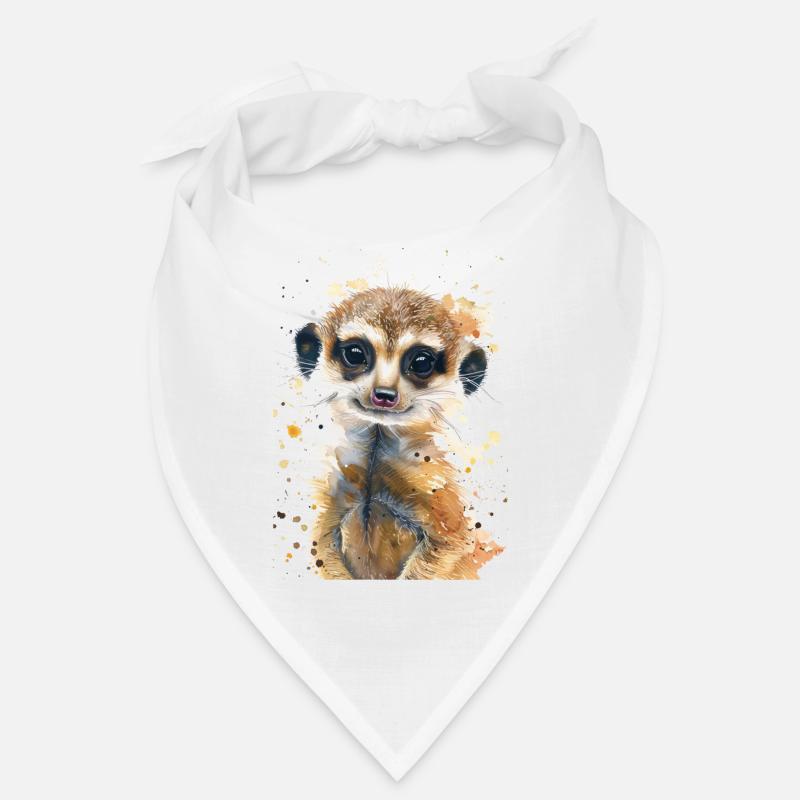 Erdmännchen - Bandana - Weiß