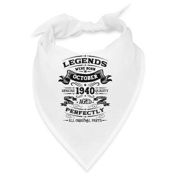 85. Geburtstag Legende Oktober 1940 Jahrgang 04 - Bandana - Weiß - Vorne