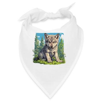 Wölfe Wolf - Bandana - Weiß - Vorne