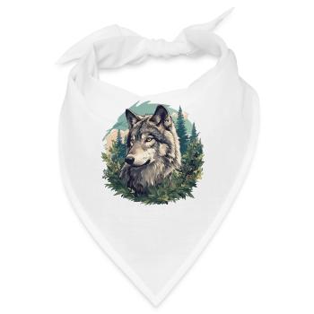 Wölfe Wolf - Bandana - Weiß - Vorne