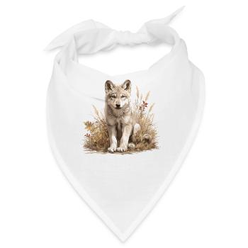 Wölfe Wolf - Bandana - Weiß - Vorne