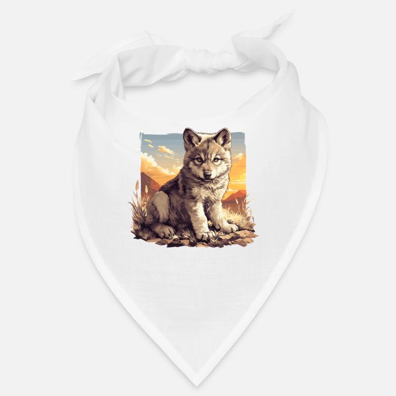 Wölfe Wolf - Bandana - Weiß