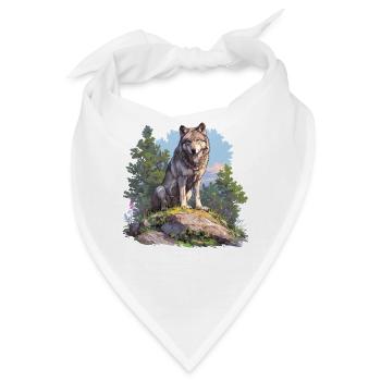 Wölfe Wolf - Bandana - Weiß - Vorne
