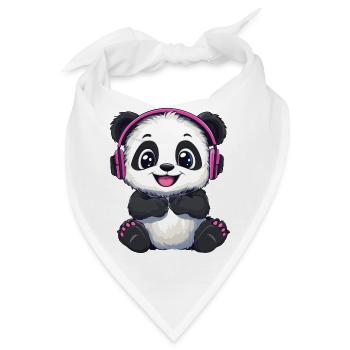 Süßer Panda Headset Musik - Bandana - Weiß - Vorne