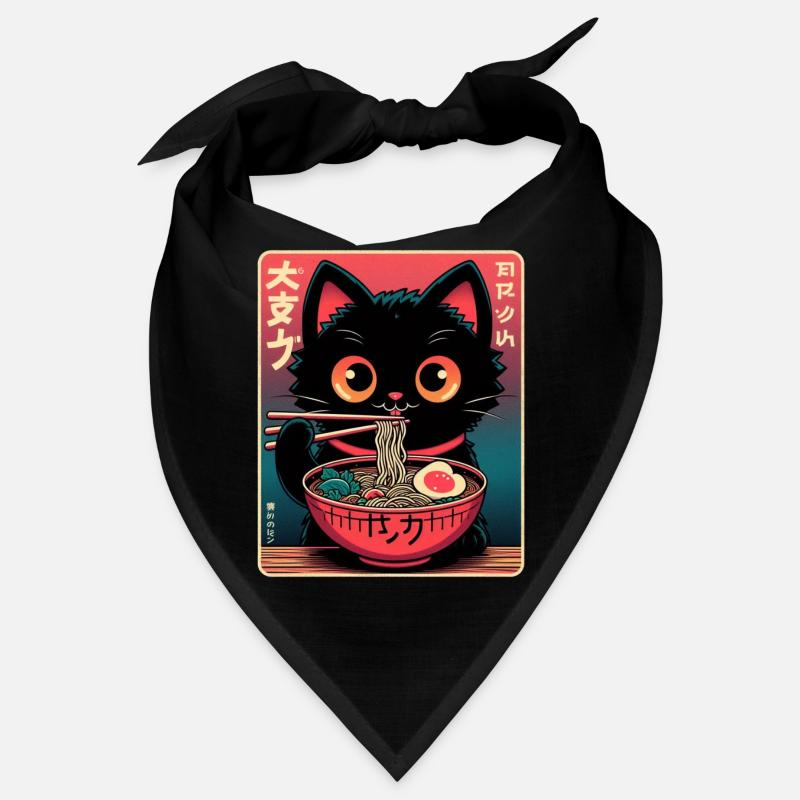 Cat Ramen Nudel Anime Japanische Katze Kätzchen Bandana