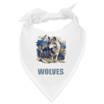 Wölfe Wolf - Bandana - Weiß - Vorne