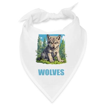 Wölfe Wolf - Bandana - Weiß - Vorne