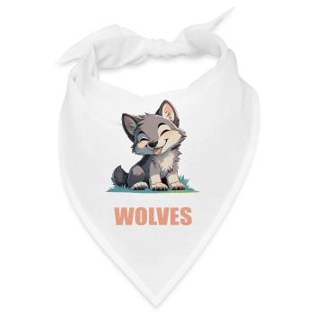 Wölfe Wolf - Bandana - Weiß - Vorne