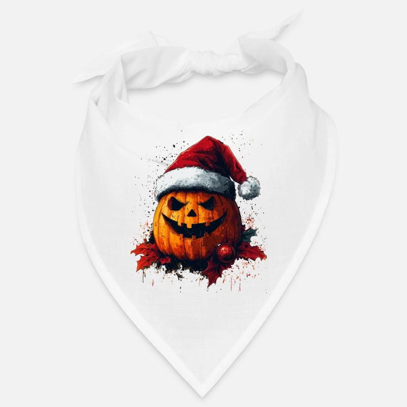 Halloween Gift Pumpkin with Santa Hat Decoration Bandana
