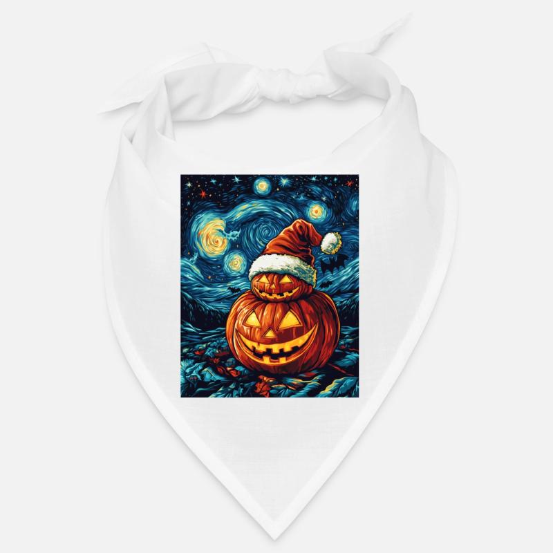 Halloween Gift Pumpkin with Santa Hat Decoration Bandana