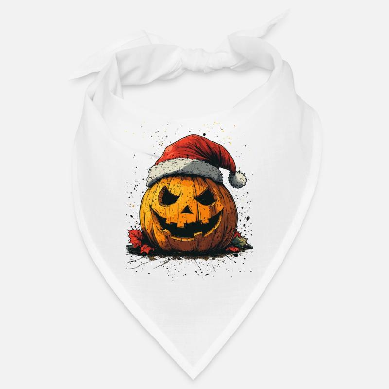 Halloween Gift Pumpkin with Santa Hat Decoration Bandana