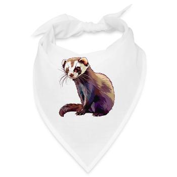 Ferret Frettchen - Bandana - Weiß - Vorne