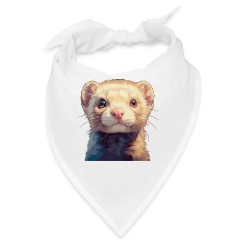 Ferret Frettchen - Bandana - Weiß - Vorne