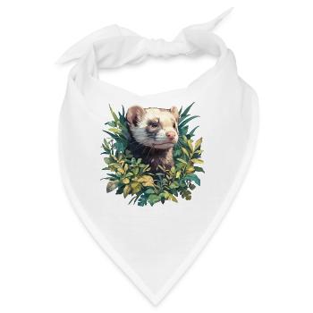 Ferret Frettchen - Bandana - Weiß - Vorne