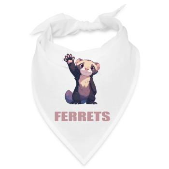 Ferret Frettchen - Bandana - Weiß - Vorne
