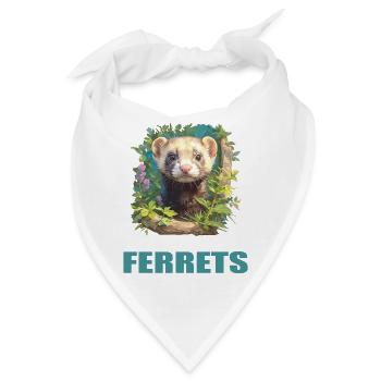 Ferret Frettchen - Bandana - Weiß - Vorne