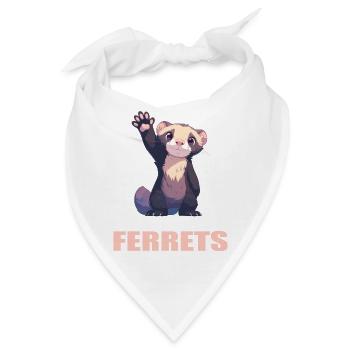 Ferret Frettchen - Bandana - Weiß - Vorne