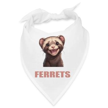 Ferret Frettchen - Bandana - Weiß - Vorne