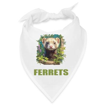 Ferret Frettchen - Bandana - Weiß - Vorne