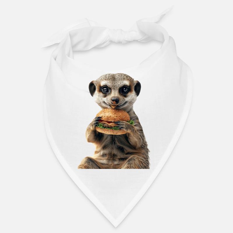 Erdmännchen - Bandana - Weiß