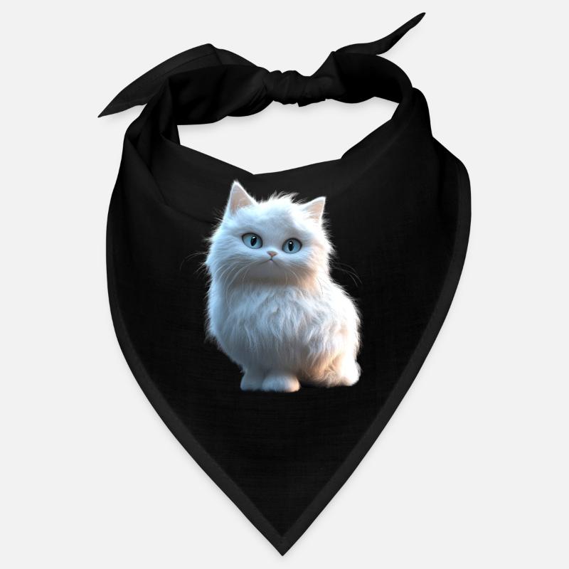 Chat Angora Blanc Chat Angora Chats Angora Mignons Bandana