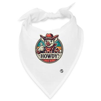 Western Parodie Cowboy Schwein Howdy - Bandana - Weiß - Vorne