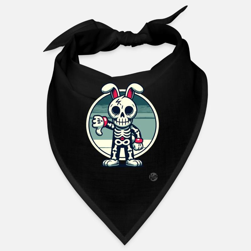 Lapin squelette effrayant avec les pouces vers le bas Bandana