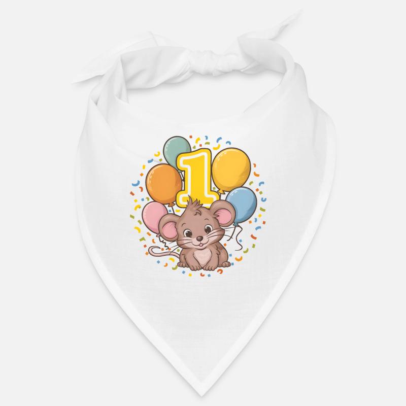 1. Geburtstag Maus Kindergeburtstag - Bandana - Weiß