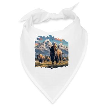 Bisons Bison - Bandana - Weiß - Vorne