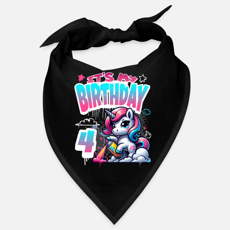 4. Geburtstag Einhorn Graffiti Mädchen Bandana