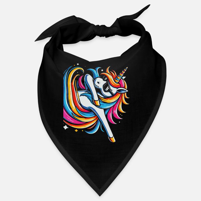 Regenbogen Einhorn mit Sonnenbrille Comic Kunst Bandana