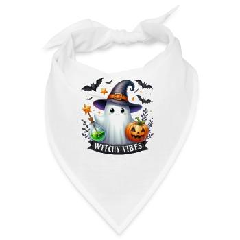 Halloween Partnerlook Witchy Vibes Design - Bandana - Weiß - Vorne