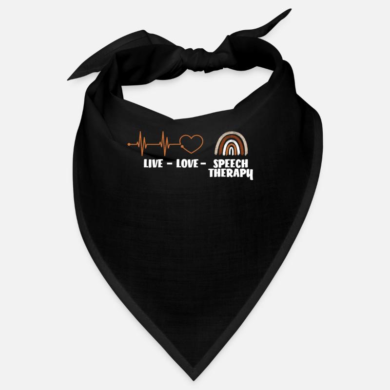 Live Love Speech Therapy Herzschlag Regenbogen Bandana