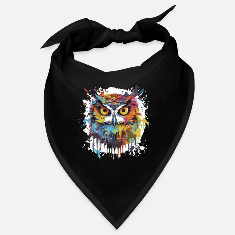 Owl Head Portrait Pop Art Bandana