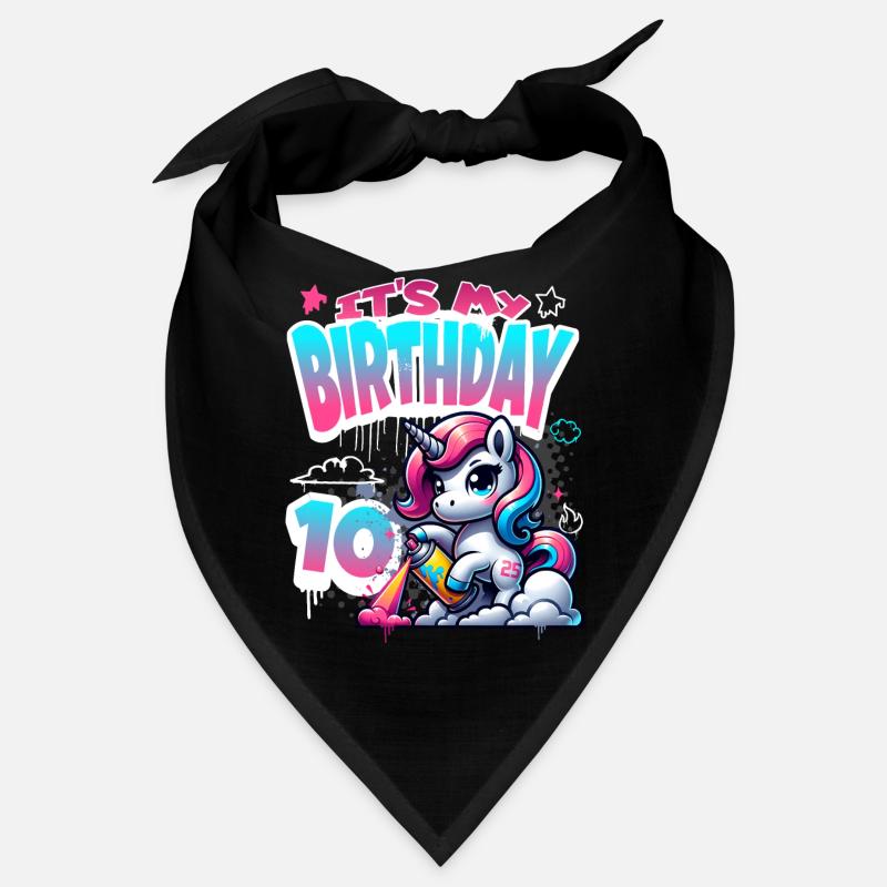 10. Geburtstag Einhorn Graffiti Mädchen Bandana