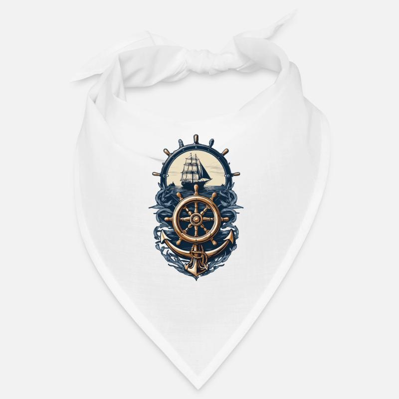Nautical Adventure Sailing Ship Compass Bandana