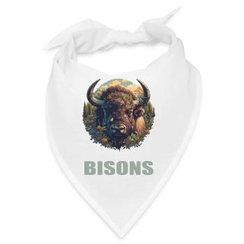 Bisons Bison - Bandana - Weiß - Vorne