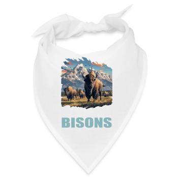 Bisons Bison - Bandana - Weiß - Vorne