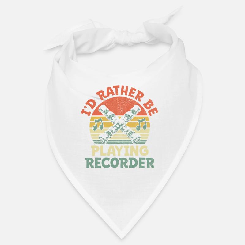 I'd Rather Be Playing Recorder Instrument Musician Bandana